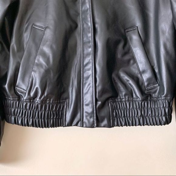 H&M Bomber Style Faux Leather Jacket - Picture 7 of 8